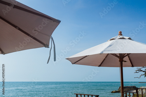 Beach Umbrella and Blue Sky © Tanadol