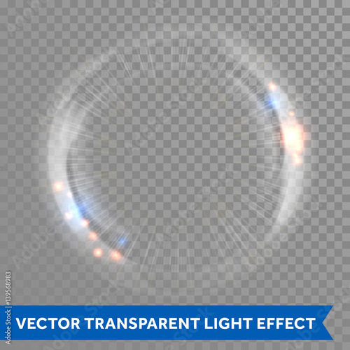 Light lens flare vector effect transparent background photo