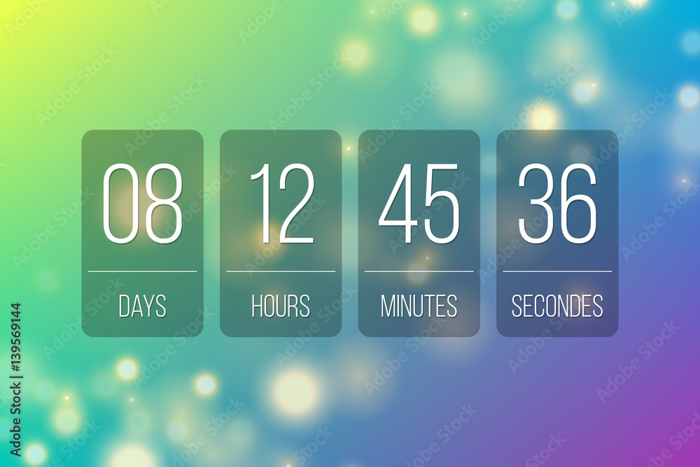 Countdown flip clock timer web site template vector design Stock