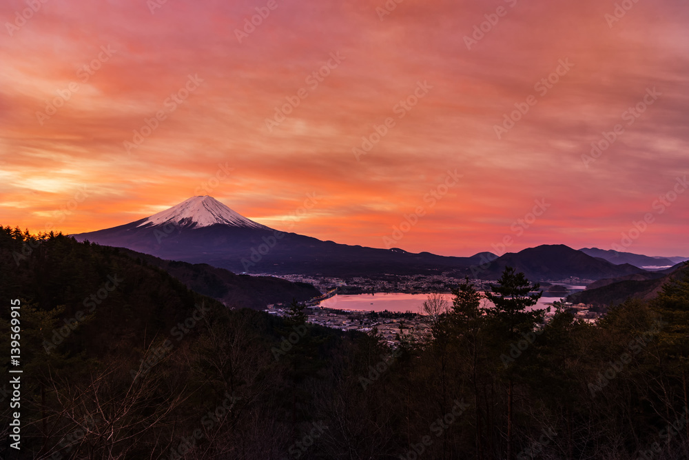 abstract orange sky in morning for mount fuji view point - can use to display or montage on product abstract orange sky in morning for mount fuji view point - can use to display or montage on product
