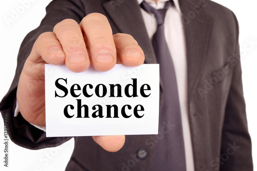 Homme Tenant Une Carte Avec Seconde Chance Ecrit Dessus Stock Photo Adobe Stock Homme Tenant Une Carte Avec Seconde Chance Ecrit Dessus Stock Photo Adobe Stock