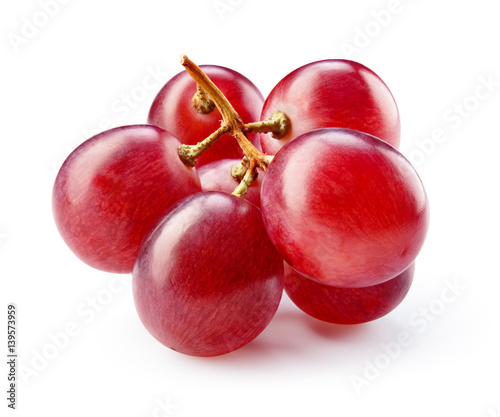 Ripe red grape isolated on white. With clipping path. Full depth of field.