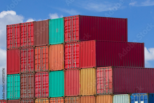 Industrial Container Cargo freight ship for Logistic Import Export background