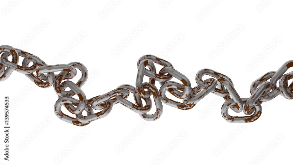 rusty metal chain on white background rusty metal chain on white background
