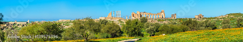 Panorama of the antique city of Volubilis  a UNESCO heritage site in Morocco