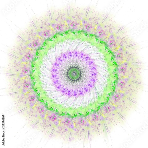 Colored abstract fractal pattern. Computer generated graphics.