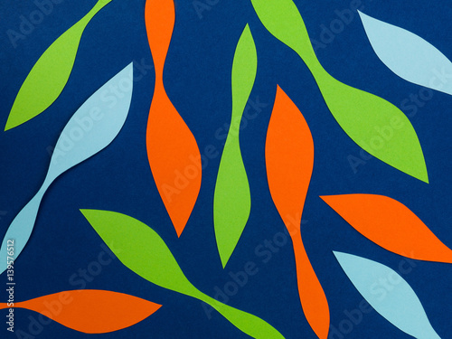 Geometric Pattern of Curves Shapes Against a Blue Background