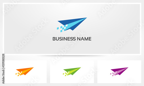 Paper Airplane Pixel Logo