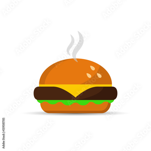 Burger fast food vector isolated illustration.