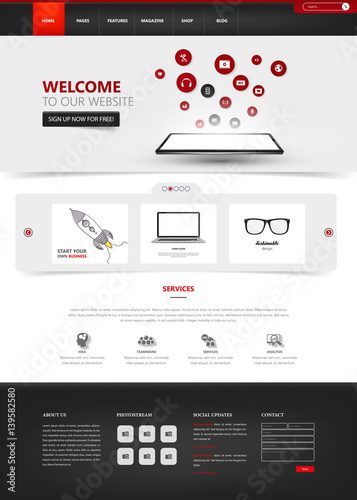 Website Template For Your Business In Vector Format.
