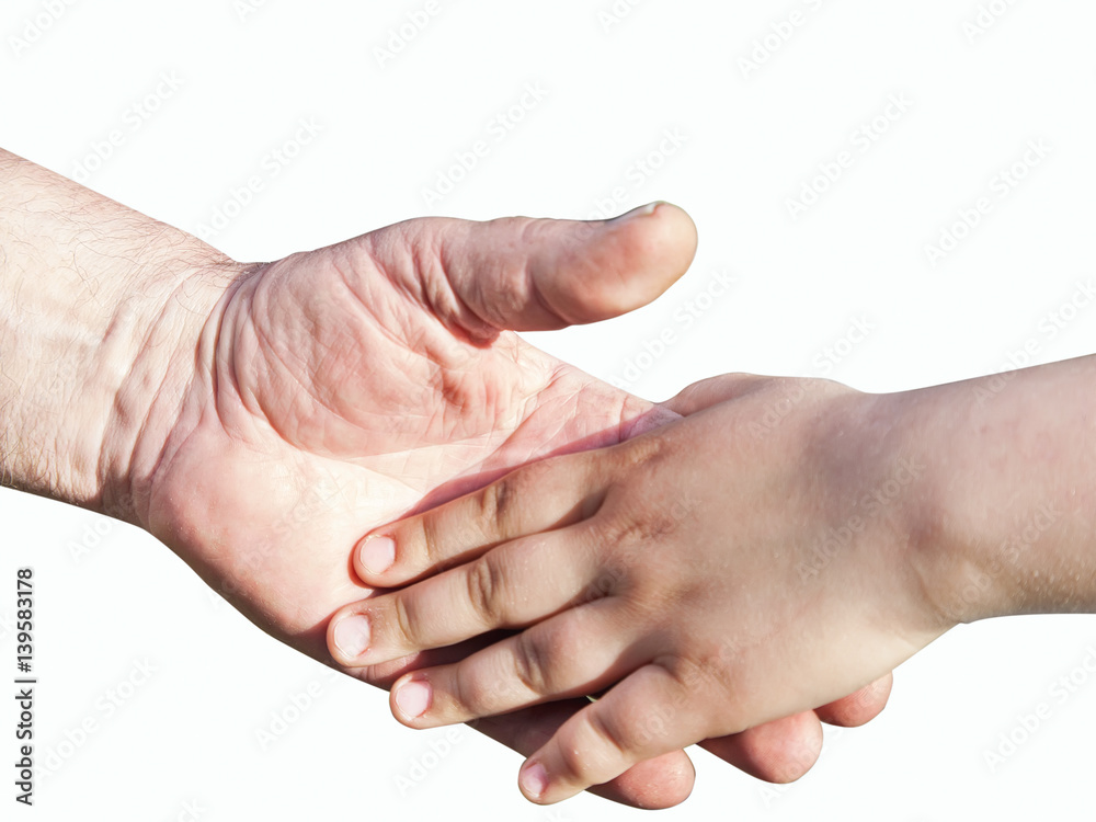 Grandfather and granddaughter holding hands Grandfather and granddaughter holding hands