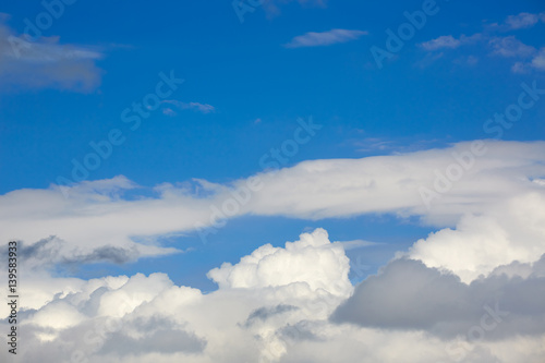 Blue sunny sky white clouds