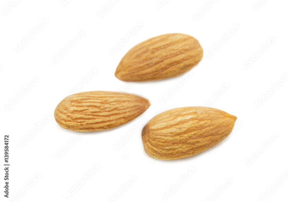 Almonds isolated on white background. Almonds isolated on white background.