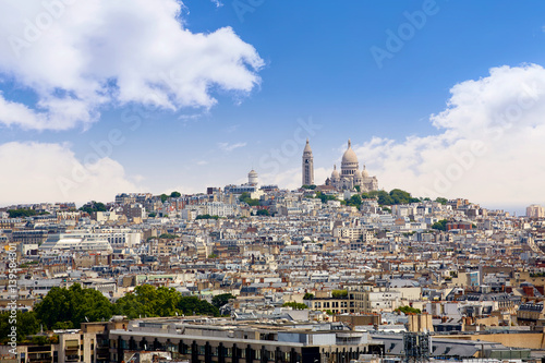 фотография Paris skyline and sacre coeur cathedral France