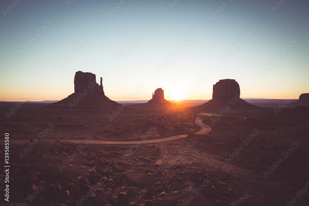 Monument Valley at sunrise, Arizona, USA