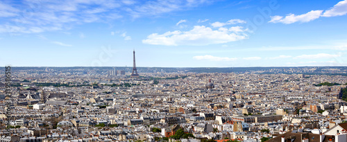 Photography Paris skyline aerial from Montmartre