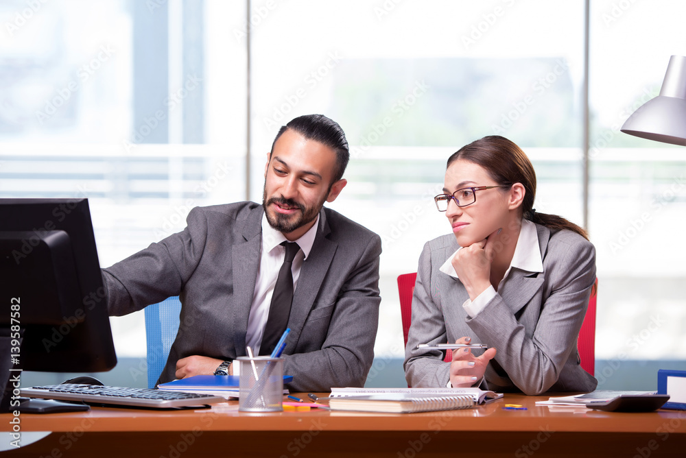Woman and man in the business concept Woman and man in the business concept