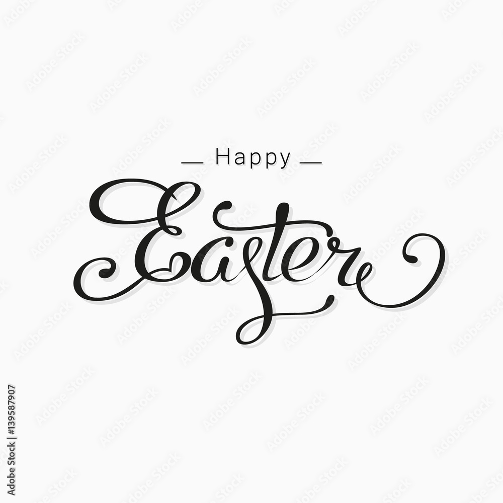 Happy Easter lettering card. Hand drawn lettering poster for Easter. Modern calligraphy typography background. Happy Easter lettering card. Hand drawn lettering poster for Easter. Modern calligraphy typography background.
