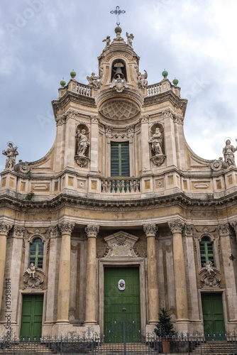 Basilica della Collegiata church in Catania, Sicily, Italy © Fotokon