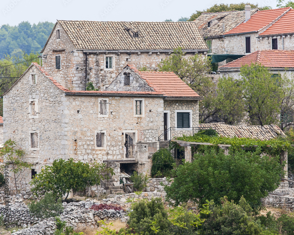 Pretty village Selca on the island of Hvar in Croatia