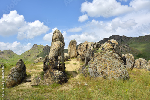 Rock formations in Macin Mountains photo