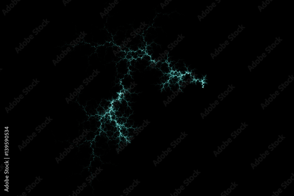 Aqua lightning design. Abstract background. Isolated on black background.