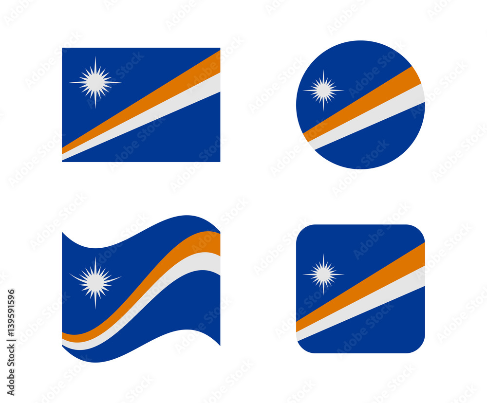 set 4 flags of marshall islands