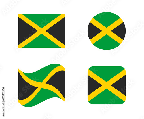 set 4 flags of jamaica