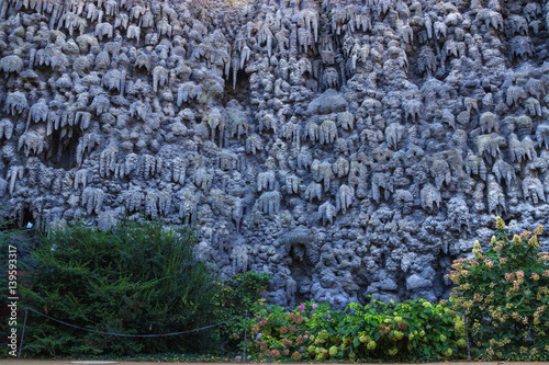 Canvas Print Artificial creation of stalactite wall Wallenstein Garden Prague.