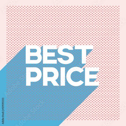 Sales banner in modern retro style with long shadow typography and polka dot background.