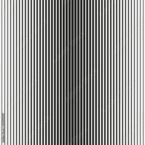 Vector Seamless Black and White Halftone Vertical Stripes Pattern