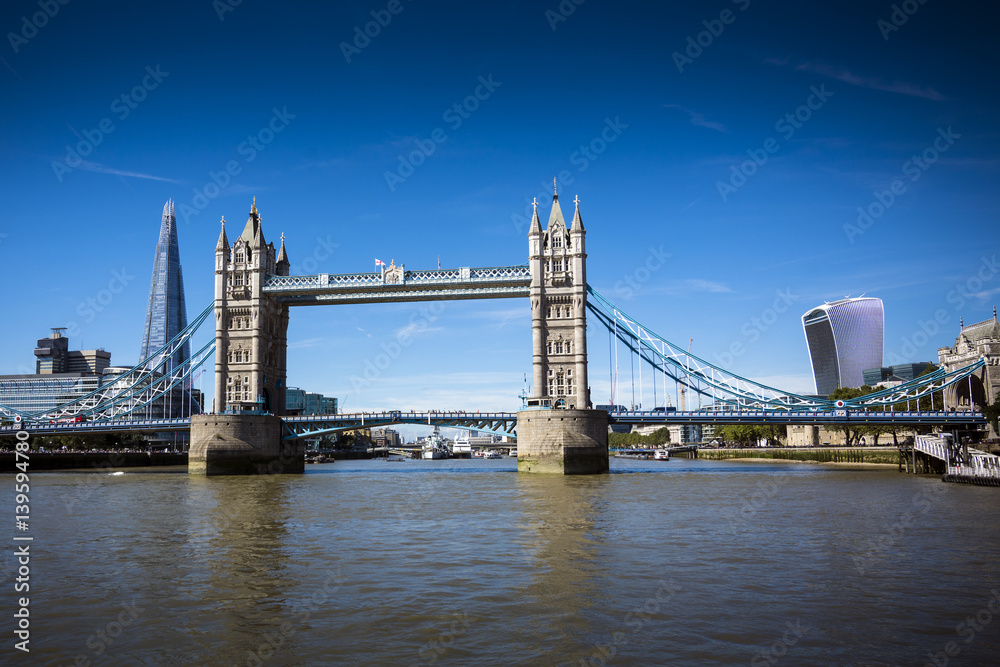 London landmarks seen from the River Thames
