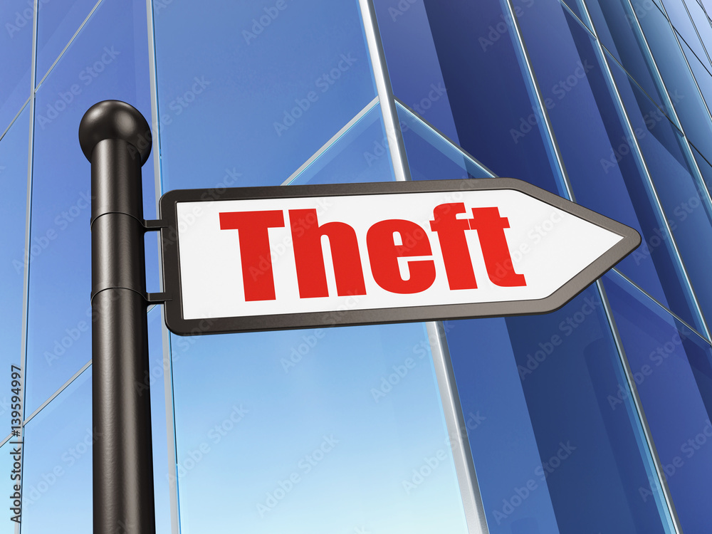 Fototapeta premium Security concept: sign Theft on Building background