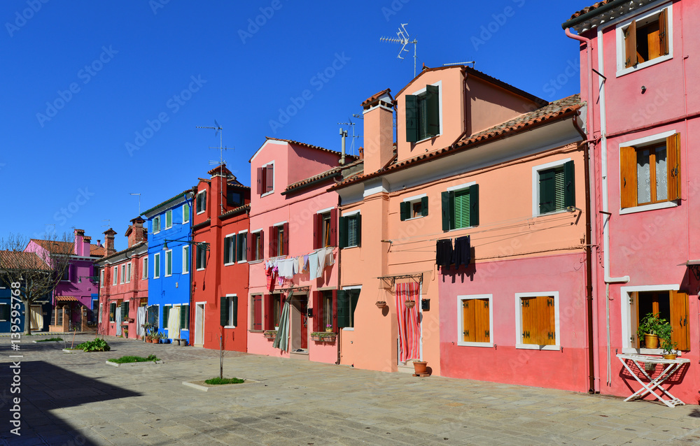 Burano coloured houses near Venice