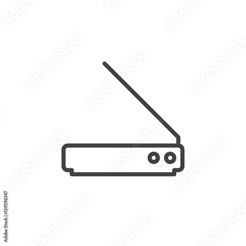 Document scanner line icon, outline vector sign, linear style pictogram isolated on white. Symbol, logo illustration. Editable stroke. Pixel perfect