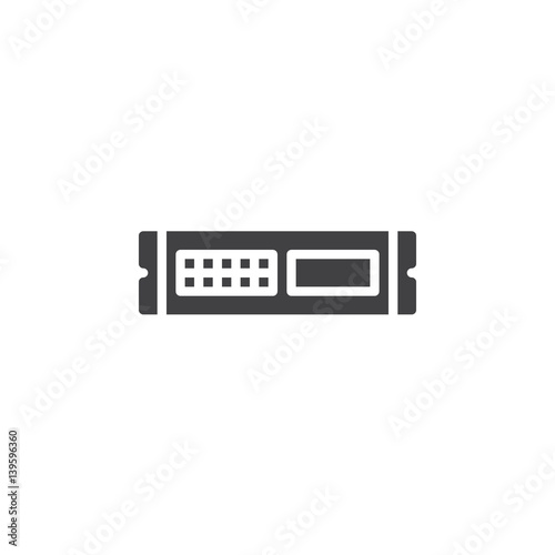 Rack unit, server icon vector, filled flat sign, solid pictogram isolated on white. Symbol, logo illustration. Pixel perfect
