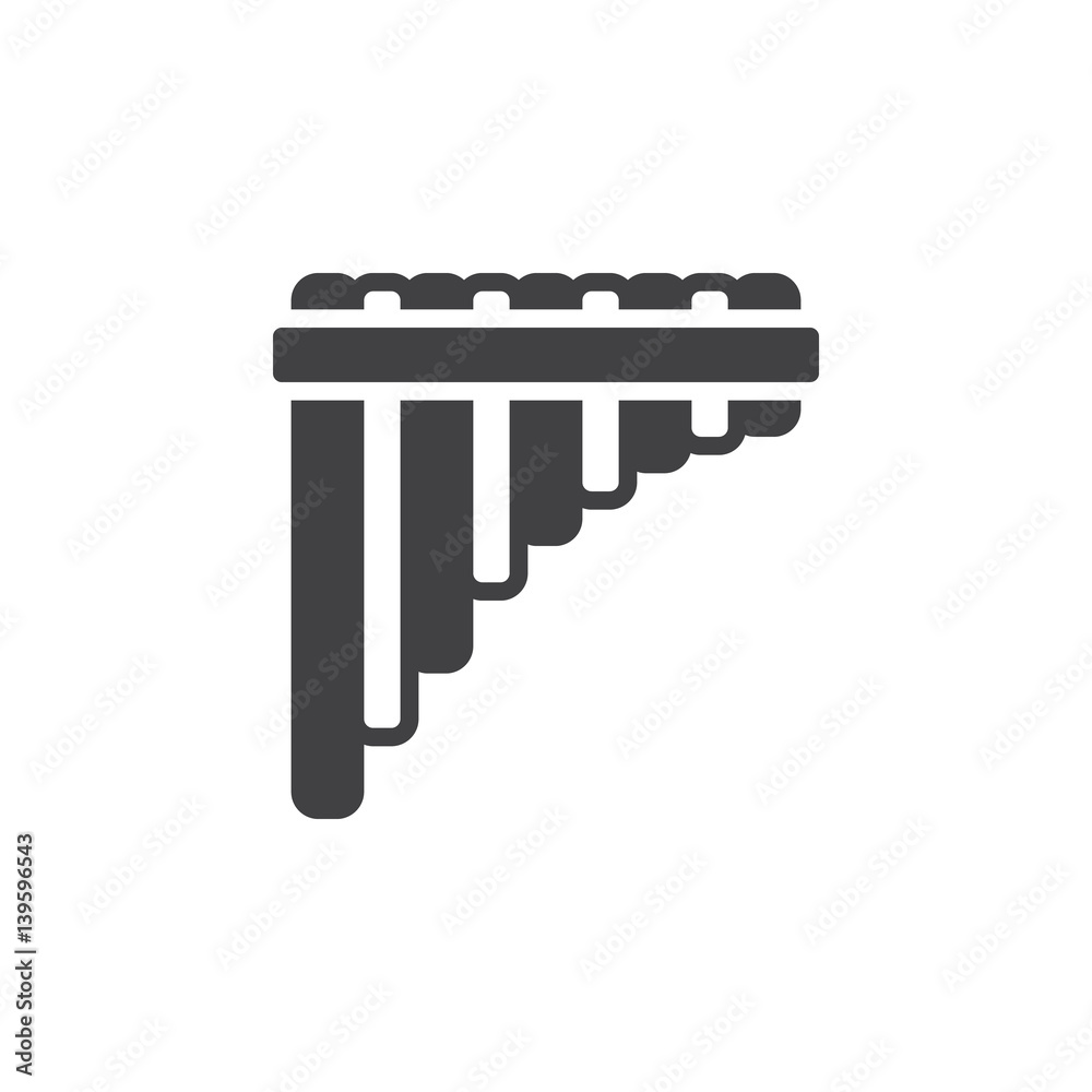 Pan flute icon vector, filled flat sign, solid pictogram isolated on ...
