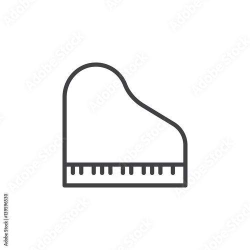 Grand piano line icon, outline vector sign, linear style pictogram isolated on white. Symbol, logo illustration. Editable stroke. Pixel perfect