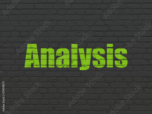 Advertising concept: Analysis on wall background
