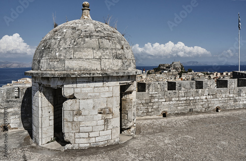 Walls Venetian fortress on the island of Corfu.