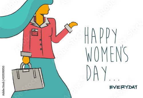 Happy womens day business lady design