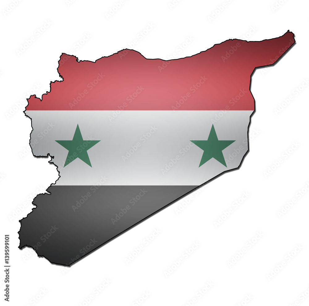 Obraz premium syria territory with flag