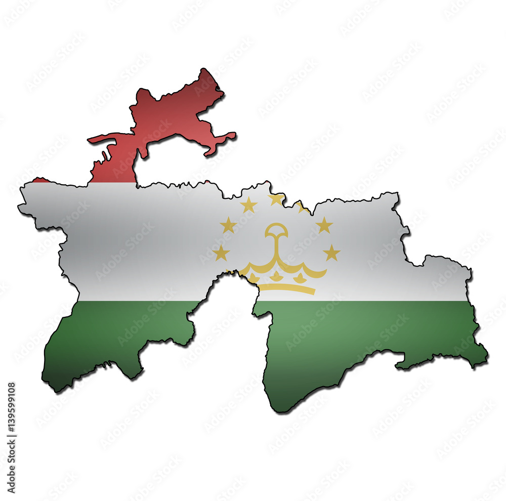 Fototapeta premium tajikistan territory with flag
