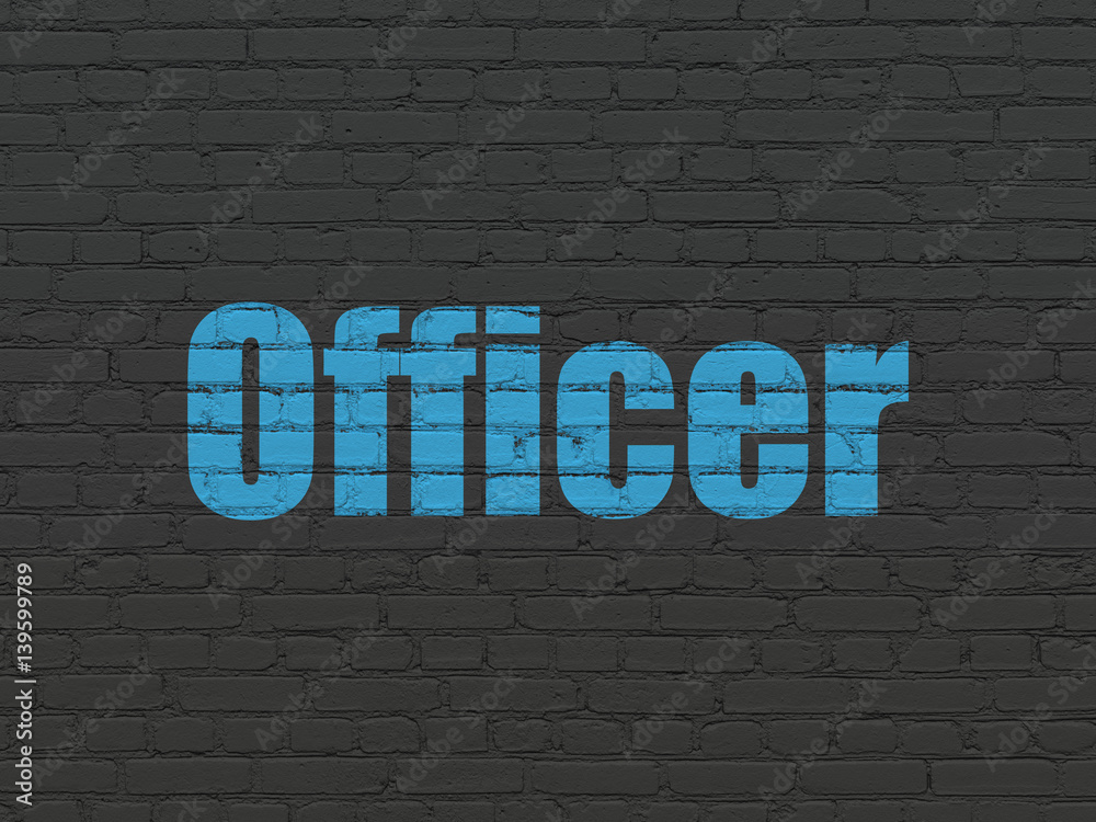 Fototapeta premium Law concept: Officer on wall background