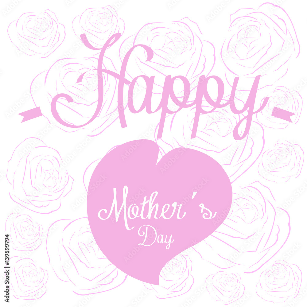 Happy mother day graphic design, Vector illustration