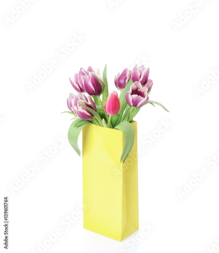 Wallpaper Mural Tulips in the bag isolated on white Torontodigital.ca