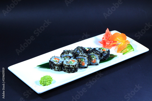 Sushi and Rolls. Japanese cuisine. photo