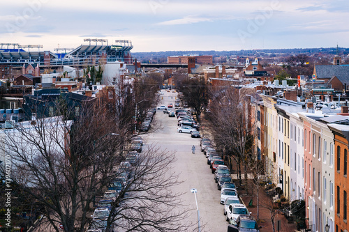 View of Montgomery Street, in Federal Hill, Baltimore, Maryland. photo