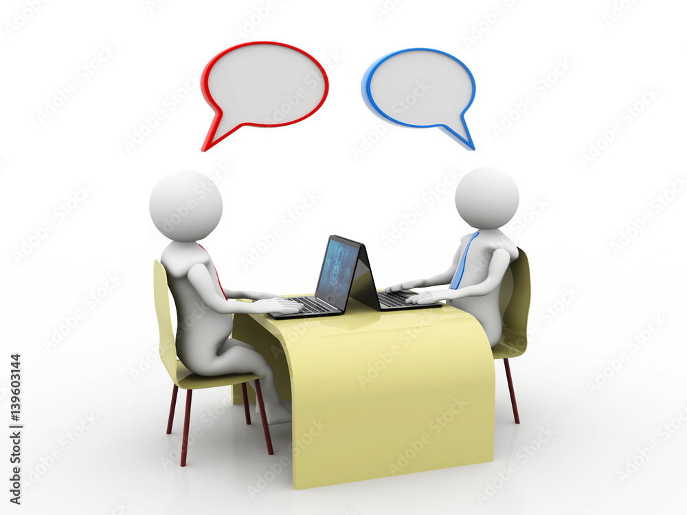 Online communication. Chatting, business concept. 3d rendering Online communication. Chatting, business concept. 3d rendering