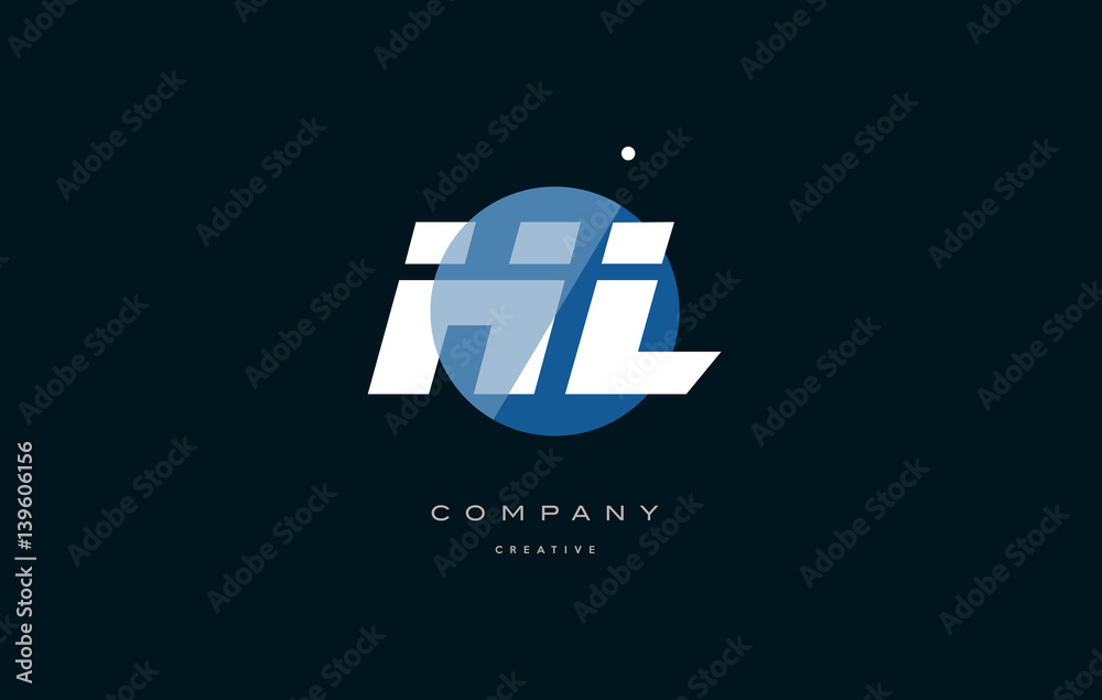 Obraz premium hl h l blue white circle big font alphabet company letter logo